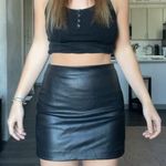 H&M Black Faux Leather Mini Skirt Photo 3
