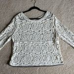 Ultra Pink  Cream Crochet Blouse Photo 3