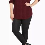 Torrid Casual Cropped Pull On Skinny Sparkle Lurex Leggings Black 00 Medium Photo 0