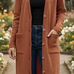 The Good Jane Amber Something Long Lightweight Cardigan Outwear One Size NWT Brown Photo 0