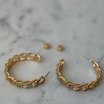 Kurt Geiger nwot   Gold Multicolor Hoop Earrings Photo 5
