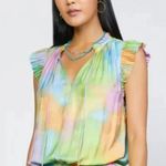 Anthropologie NWT CURRENT AIR ZOEY PLEATED SKIRT MINI DRESS in Cotton Candy Multi S Photo 2