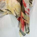 Chico's Chico’s Travelers Collection Earth Tone Sheer Asymmetric Hem Flowy Pullover 2/L Photo 8