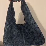 NWOT denim leopard print crescent bag Blue Photo 2