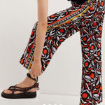 Anthropologie  Red and Black Patterned Wide Leg Pants Photo 0