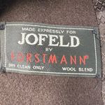 Jofeld wool trench suede double breasted 80s vintage coat 14 structured brown Photo 6