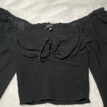 Love Tree Black Smocked Blouse Photo 3