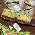 Dippin' Daisy's Dippin Daisy’s Plaid 2 Piece Bikini Pastel Green Pink Yellow Photo 5
