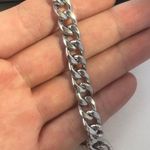 Link Chain Bracelet for Men Women Streetwear Hip Hop Unisex Style Silver Photo 3