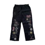 Johnny Was  Biya Zara Linen Pants Embroidered Black B63222-1 Women's Size Small Photo 1