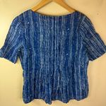 Maeve Anthropologie  Boho Blue Island Orchid Split Neck‎ Blouse Size US 6 Photo 6