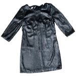 J.Crew  Navy Blue Long Sleeve Sequin Tie Back Mini Dress size 2 NEW Tags Party Photo 2