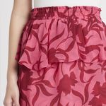 MISA Los Angeles Kalani Skirt Graphic Floral Pink Red Midi Skirt Small Photo 4