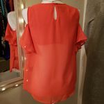 Attention  cold shoulder sheer blouse Photo 1