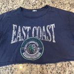 Garage  Navy Graphic Crop Top Photo 0