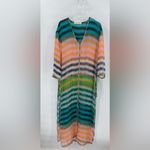 Diane Von Furstenberg ‎ Womens Multi-Color ANSON Chiffon Tunic Maxi Cover-Up S Photo 1