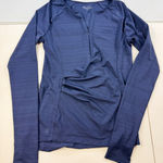 Athleta  Momentum‎ Long Sleeve Top Half Zip Ruched Running Navy Blue S Photo 0
