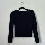 Hollister  Textured‎ V-Neck Cropped Black Top Medium Photo 3