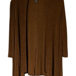 Chico's  Travelers Size Small Brown Open Front Cardigan 3/4 Sleeves Back Detail Photo 0