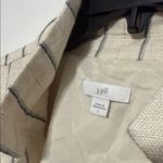 J.Jill Linen Blend Striped Cream Women's Blazer Cardigan Black Size L Photo 3