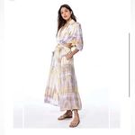 Young Fabulous and Broke Young Fabulous Broke Tie Front Blouse Long Sleeve Purple Yellow Small TOP ONLY Photo 1