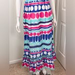 Vineyard Vines Carolina Stripe Maxi Dress Colorful Pattern V Neckline Size 6 D7 Photo 6