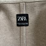 ZARA Women's Felt Texture Coat Long Open Trench Knee Length Sand Beige Sz XL Photo 6