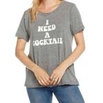 Chaser Revolve Heather Gray Festival I Need. Cocktail Short Sleeves TShirt SZ M Photo 0