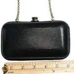 Ann Taylor Black Textured Clutch with gold Chain Strap Photo 7