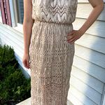 Forever 21 Champagne Lace Strapless Maxi Dress Photo 0