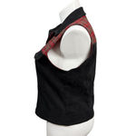 Vintage 90s Sun River Women’s Vest Black Suede Look Red Plaid Western Size L Size L Photo 5