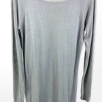 Theory  Gray Wool Silk Long Sleeve Boatneck Knit Mini Dress Photo 10