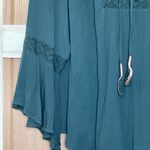 Daniel Rainn DR2 Teal Bell Sleeve Boho Blouse with Tie Front P2P 26, SIZE 2X nwt Green Photo 2