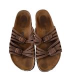 Birkenstock Granada Narrow Soft Footbed Leather Sandals Womens Brown Buckles 38 Photo 3