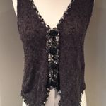 Anthropologie Hand Knit Cardigan Vest with Black Embellished Buttons Photo 0