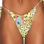 NEW It’s Now Cool square top string bottom bikini in bananas, M‎ Green Size M Photo 0