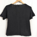 Jacklyn Smith Button Up Knitwear Black Top Small Photo 2
