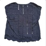 Lovestitch Blouse Women Small Eyelet Lace V Neck Top Peekaboo Cottagecore Goth Photo 1