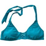 Mossimo Bikini Top Halter Woven Removable Cups Teal Blue M Size M Photo 0