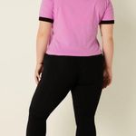 PINK - Victoria's Secret PINK Victoria’s Secret Black Foldover Flare Yoga Pants Photo 2