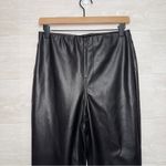 Tinseltown  Women's Black High Waisted Faux Leather Straight Leg Trouser Pants Photo 3
