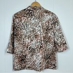 Chico's Chico’s Tan Peach Animal Print Snap Front 3/4 Sleeve Shirt Jacket Photo 7