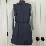 Vince  Long Drape Crepe Vest Wrap Leather Tie Waist Belt Gray Small Chic Classic Photo 6