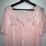 Vanity Fair Vintage  Pink Robe House Coat Peignor Button Size XL Embroidered Photo 1