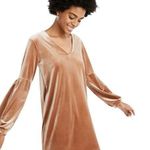 Madewell  Women’s Velvet Balloon Sleeve Mini Dress Burnt Sienna Size Large Photo 0