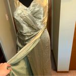 NWOT light green satin sleeveless Mother of the Bride dress wrap around size 14 Photo 4
