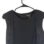 Mango  Black Lace Applique Short Sleeve Formal Sheath Dress Women Sz XS Photo 2