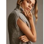 John + Jenn  Gray Cowl Turtleneck Sweater with Waffle Knit Photo 5