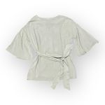 Entro  Women’s Top Light Sage Green Boho Blouse with Crochet Eyelet Lace Trim M Photo 2