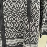 Max Studio  Black and Gray geometric Patterned long zipper Sweater Photo 4